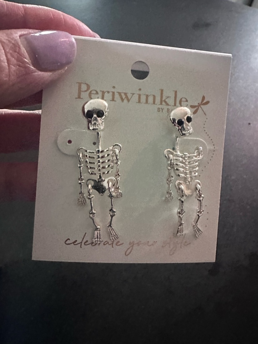 Periwinkle by Barlow Silver Skeleton Dangle Earrings